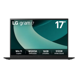 LG Gram 17Z90T Intel Core Ultra 7 255H Ordinateur portable 43,2 cm (17") WQXGA 32 Go LPDDR5x-SDRAM 1 To SSD Wi-Fi 7 (802.11be) Windows 11 Home Espagnole Noir