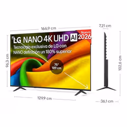 LG NANO 4K UHD AI 75NU850B6LA TV 190,5 cm (75") 4K Ultra HD Smart TV Wifi Noir - Vue supplémentaire 2