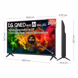 LG QNED evo AI MiniLED 43QNED81B6C.AEU TV 109,2 cm (43") 4K Ultra HD Smart TV Wifi Noir - Vue supplémentaire 2