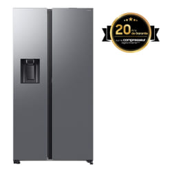 Samsung Réfrigérateur Bespoke AI- Américain- Platinum Inox- Ecran interne - 634L - RS80F66KBTEF- Classe B