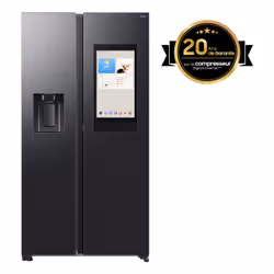 Samsung Series 9 Réfrigérateur Bespoke AI Family Hub -Américain- Carbone- 614L - RS90F66BEFEF- Classe E, Pose libre, Américai ...