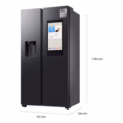 Samsung Series 9 Réfrigérateur Bespoke AI Family Hub -Américain- Carbone- 614L - RS90F66BEFEF- Classe E