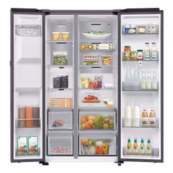 Samsung Series 9 Réfrigérateur Bespoke AI Family Hub -Américain- Platinum Inox- 614L - RS90F66BETEF- Classe E