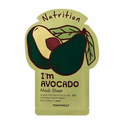 Tony Moly I'm Real Avocado Face Mask Sheet 21 ml, Masque d'éclat, Unisexe, Nourrissant, Revitalisant, Feuilles, 21 ml, Parabè ...