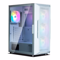 Zalman I3 NEO WHITE, Midi Tower, PC, Blanc, ATX, micro ATX, Mini-ITX, Plastique, Acier, Verre trempé, 16,2 cm