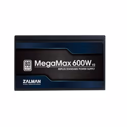 Zalman ZM600-TXII V2 MegaMax 80PLUS 230V EU STANDARD Certified high efficiency PCI-E unité d'alimentation d'énergie 600 W 20+4 pin ATX ATX Noir