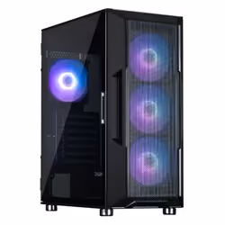 Zalman I3 NEO ARGB BLACK, Midi Tower, PC, Noir, ATX, micro ATX, Mini-ITX, Plastique, Acier, Verre trempé, Jouer