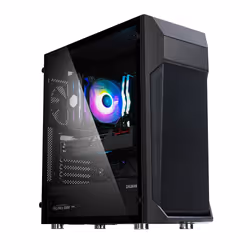 Zalman Z1 Plus ATX Mid Tower PC Case Pre-installed 2 x 120mm blue LED fan in front 1, Midi Tower, PC, Noir, ATX, micro ATX, M ...