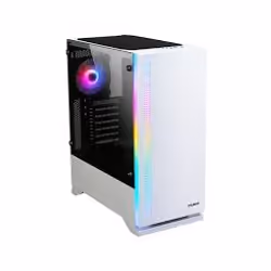 Zalman S5 WHITE, Midi Tower, PC, Blanc, ATX, micro ATX, Mini-ITX, Plastique, Acier, Verre trempé, Bleu, Vert, Rouge