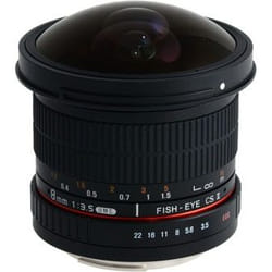 Samyang 8mm f/3.5 Asph IF MC Fisheye CSII SLR Objectif large "fish eye" Noir