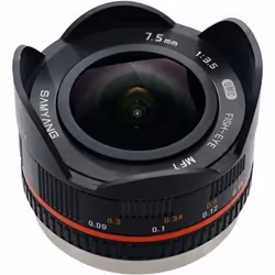 Samyang 7.5mm f/3.5 UMC Fisheye, Objectif large "fish eye", 9/7, Micro Four Thirds (MFT)