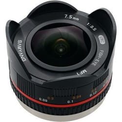 Samyang 7.5mm f/3.5 UMC Fisheye MILC Objectif large "fish eye" Noir