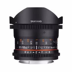 Samyang 12mm T3.1 VDSLR Canon EF, Objectif large "fish eye", 12/8, Canon EF