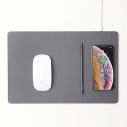 POUT Tapis de souris avec charge rapide sans fil HANDS 3 PRO couleur grise