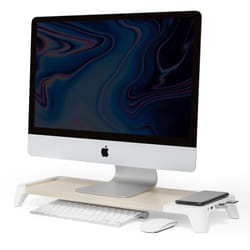 POUT Support de moniteur avec chargeur rapide et charge sans fil pour les appareils 3-en-1 EYES 8 couleur blanche