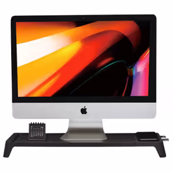 POUT Support de moniteur avec chargeur rapide et charge sans fil pour les appareils 3-en-1 EYES 8 couleur noir, Armoire de la ...