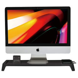 POUT Support de moniteur avec chargeur rapide et charge sans fil pour les appareils 3-en-1 EYES 8 couleur noir