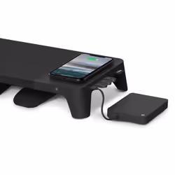 POUT Support de moniteur avec chargeur rapide et charge sans fil pour les appareils 3-en-1 EYES 8 couleur noir