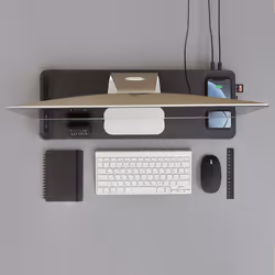 POUT Support de moniteur avec chargeur rapide et charge sans fil pour les appareils 3-en-1 EYES 8 couleur noir