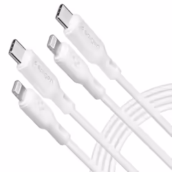 Spigen 000CA26356, 1 m, Lightning, USB C, Mâle, Mâle, Blanc