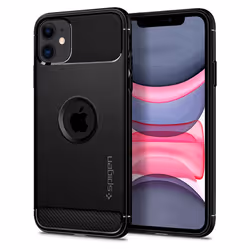 Spigen Rugged Armor, Housse, Apple, iPhone 11, Noir