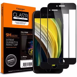 Spigen GLAS.tR Slim, Apple, iPhone SE 2020 iPhone 8 2017 iPhone 7 2016, Résistant aux chocs, Transparent, 2 pièce(s)