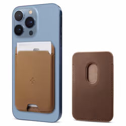 Spigen AFA03854, Portefeuille, Marron, Cuir, Monochromatique, 2 pièce(s), 1 pochettes