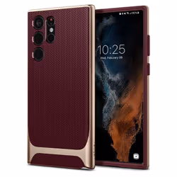 Spigen Neo Hybrid, Housse, Samsung, Galaxy S22 Ultra 5G, 17,3 cm (6.8"), Bourgogne, Or