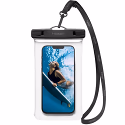 Spigen AquaShield A601, Activité nautique, Smartphone, Noir, Transparent, 30 m, IPX8
