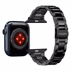 Spigen Modern Fit, Bracelet et fermoir, Smartwatch, Noir, Apple, Acier inoxydable, Noir