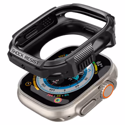 Spigen Rugged Armor, Emplacement, Smartwatch, Noir, Apple, Apple Watch Ultra, Résistant aux rayures, Résistant aux chocs
