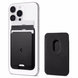Spigen MagSafe 3 Cards Holder Valentinus, Support de carte, Noir, Cuir bycast, iPhone 12, 13, 14 Series MagArmor Case Apple M ...