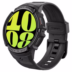 Spigen Rugged Armor Pro, Emplacement, Smartwatch, Noir, Samsung, Galaxy Watch 6 (44mm), Polyuréthane thermoplastique (TPU)