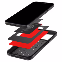 Spigen ACS06604 6.7" Housse Noir, Rouge