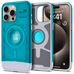 Spigen ACS06608, Housse, Apple, iPhone 15 Pro Max, 17 cm (6.7"), Bleu