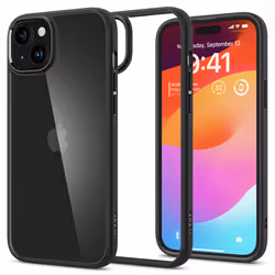 Spigen ACS06657, Housse, Apple, iPhone 15 Plus, 17 cm (6.7"), Noir, Transparent