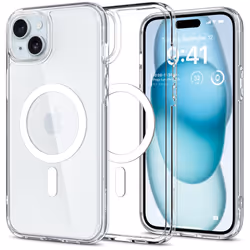 Spigen ACS06660, Housse, Apple, iPhone 15 Plus, 17 cm (6.7"), Transparent, Blanc
