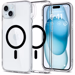 Spigen ACS06661, Housse, Apple, iPhone 15 Plus, 17 cm (6.7"), Noir, Transparent