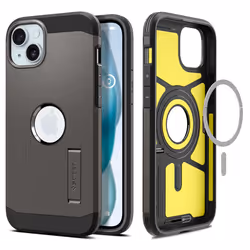 Spigen Tough Armor, Housse, Apple, iPhone 15, 15,5 cm (6.1"), Gris