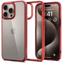 Spigen ACS07055, Housse, Apple, iPhone 15 Pro, 15,5 cm (6.1"), Rouge