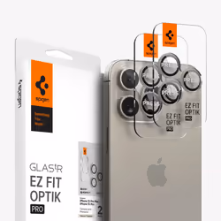 Spigen Optik Pro EZ Fit, Apple, iPhone 15 Pro Max, Naturel, Transparent, 2 pièce(s)