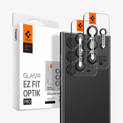 Spigen Optik Pro EZ Fit, Samsung, Galaxy S24 Ultra, Résistant à la poussière, Résistant aux rayures, Noir, Transparent, 2 piè ...