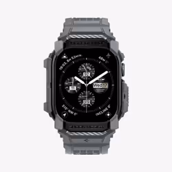 Spigen Rugged Armor Pro, Emplacement, Smartwatch, Gris foncé, Apple, Apple Watch 10 (46mm), Polyuréthane thermoplastique (TPU ...