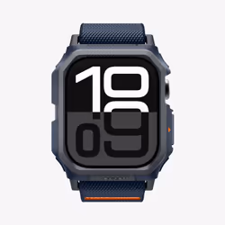 Spigen Lite Fit Pro, Boîtier + bracelet, Smartwatch, Marine, Apple, Apple Watch 10 (46mm), Polyester, Polyuréthane thermoplas ...