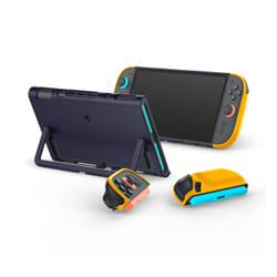 Spigen Nano Pop Housse Nintendo Polycarbonate (PC), Polyuréthane thermoplastique (TPU) Marine, Jaune