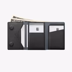Spigen Valentinus S (MagFit) Étui pour cartes Noir Cuir bycast