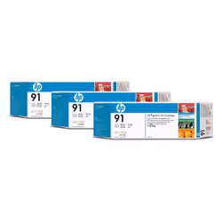 HP 91 3-pack 775-ml Light Gray DesignJet Pigment Ink Cartridges, Encre à pigments, 775 ml, 775 ml, 1 pièce(s), Multi pack