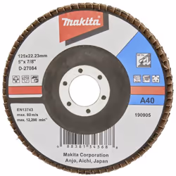 Description générale Le disque Makita D-27084 est un disque à lamelles de 125 mm en oxyde d'aluminium, conçu pour le ponçage  ...