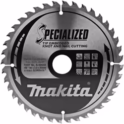 Description générale La lame HM 190/30/40D renforcée Makita est conçue pour s’adapter aux scies circulaires Makita et à d’aut ...