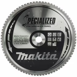 MAKITA B-33607 HM 355/30/80D Disque Panneau sandwich durable . Très bonne finition grâce au type de dent. Avantages pour l’ut ...